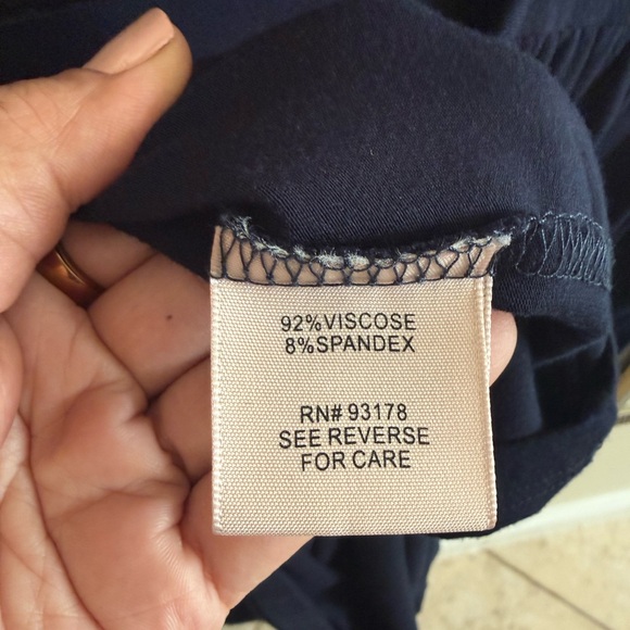 Philosophy Navy Blue Wrap Style Midi Dress Comfortable Stretch Fabric Size S - Picture 5 of 6